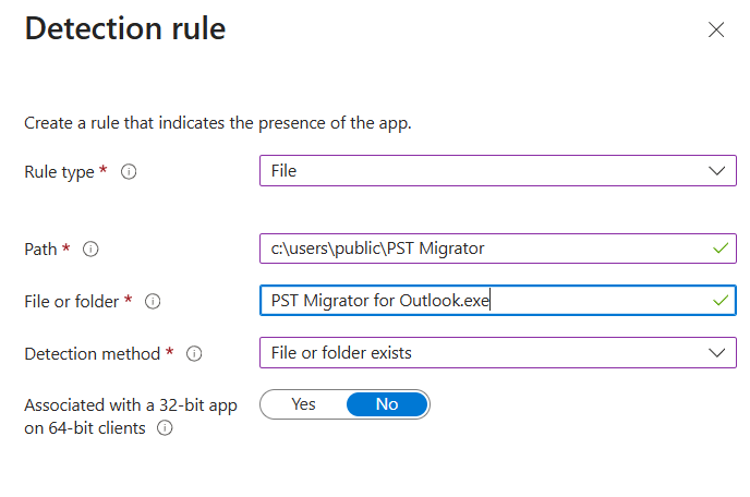 Intune App Detection Rule